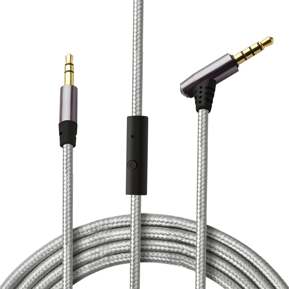 

CLAITE 3.5mm AUX Cable Male To Male Jack Audio Cable 1M Cord w/ In-line Remote & Microphone For Headphones