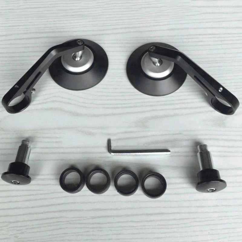 

1 Pair 100% Brand New And High Quality Aluminium Alloy Round Motorcycle 7/8" Handle Bar End Rearview Side Mirror for Cafe Racer