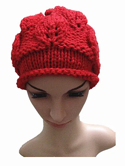 BomHCS осень зима сплошной цвет цветок шляпа Модная вязаная шапка ручной работы женская теплая шапка