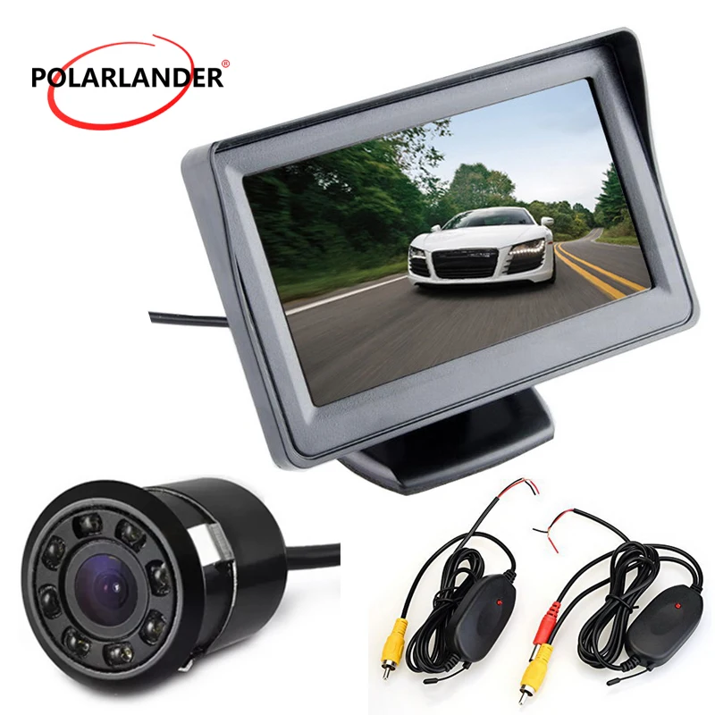

Auto Parking Assistance 4.3 inch Car Rearview Monitor with 8 LED 18.5mm Night Vision Reversing Rear View Camera
