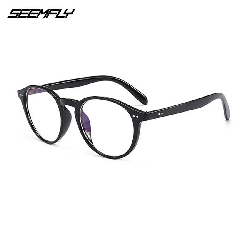 

Seemfly Retro Round Frame Reading Glasses Clear Lens Presbyopic Fashion Leopard Eyewear Men Women Ultralight Eyeglasses Unisex