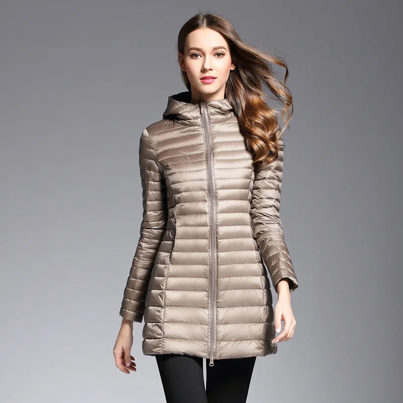 Aliexpress.com : Buy 2018 fashion ladies thin long down jacket Slim ...