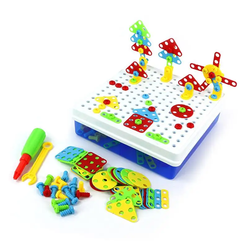 

234 Pcs Geometric Shape Manual Screwdriver 3d Puzzle Toys For Children Boys Assembly Combination Play Diy Art Creative Toys