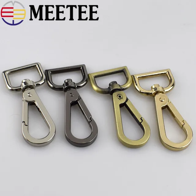 4pcs Clip Buckles Metal Paracord Luggage Handles For Handbags 4pcs Clip Buckles Metal Paracord Luggage Handles For Handbags Hardware Accessories Bag Hook Clasp Square Golden