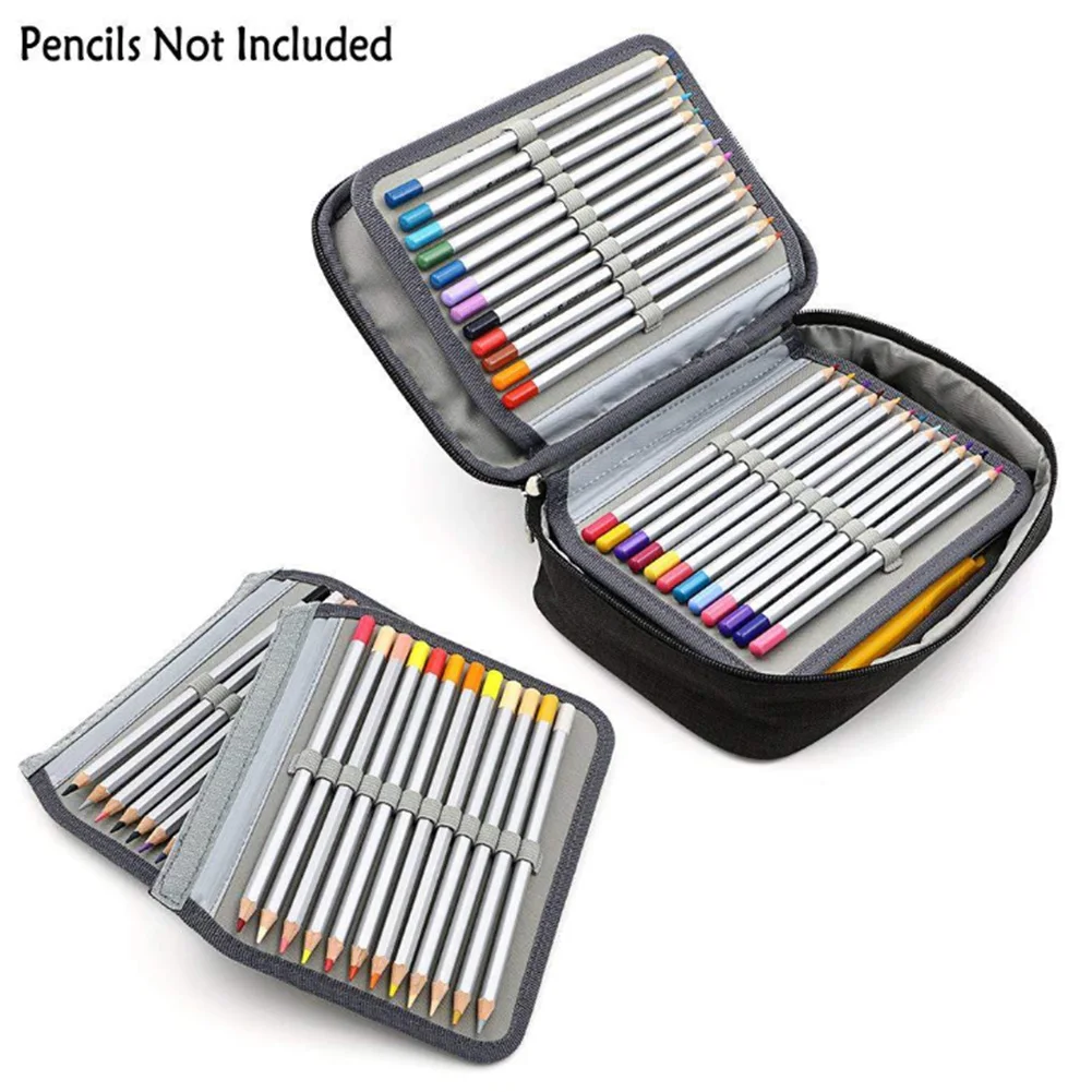 72 Slots Organizer Art Supplies Zipper Pencil Case Inner Pocket With