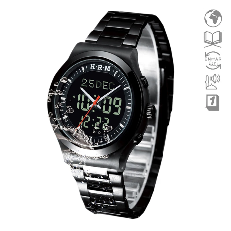 Kara Meen New Harameen Muslim Men Watch 6106 32mm 3 Bar Water Resistant Stainless