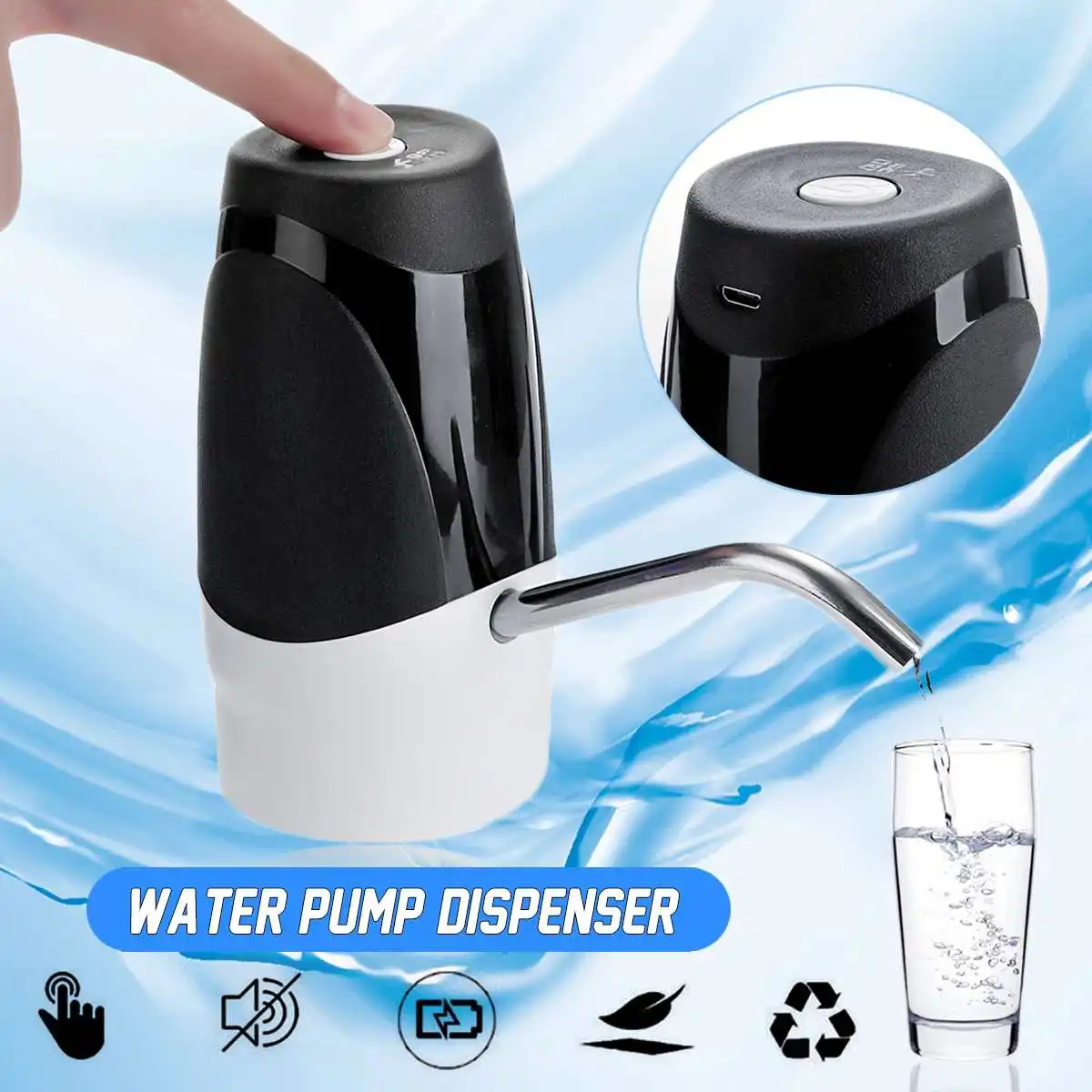 Electric Water Pump Dispenser Drinking Bottle Switch Automatic USB
