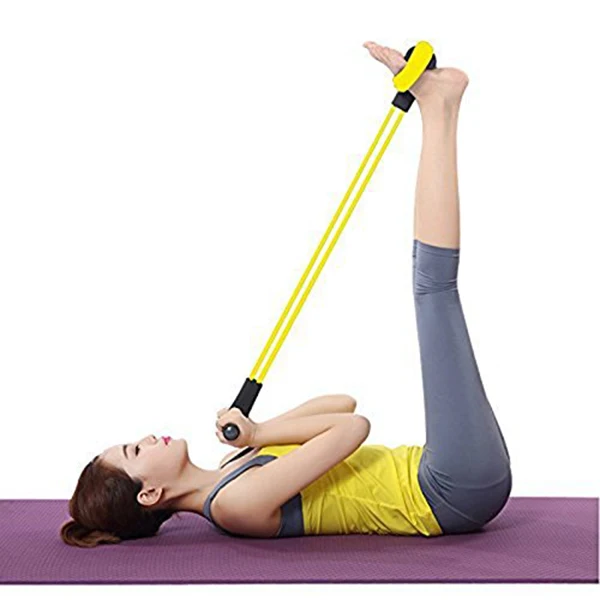Universal Home Fitness Equipment Sculpture Tummy Trainer Foot Pedal Expander Elastic Pull Rope Abdomen Waist Arm Leg Tummy Str