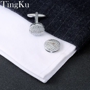 

Simple Silver Crystal Cuff Buttons High Quality Women Men's Jewelry Cufflinks Wedding Fashion Cuff Links Gifts for Men