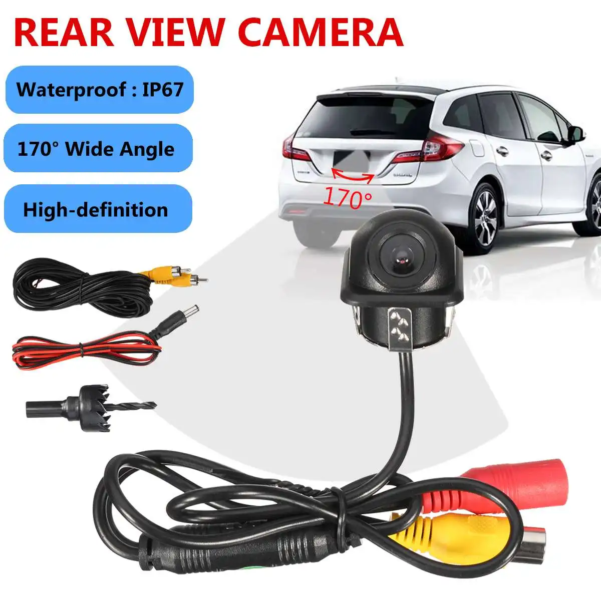 

110 Degree HD CCD Car Rear View Parking Reverse Backup Camera Night Vision Waterproof
