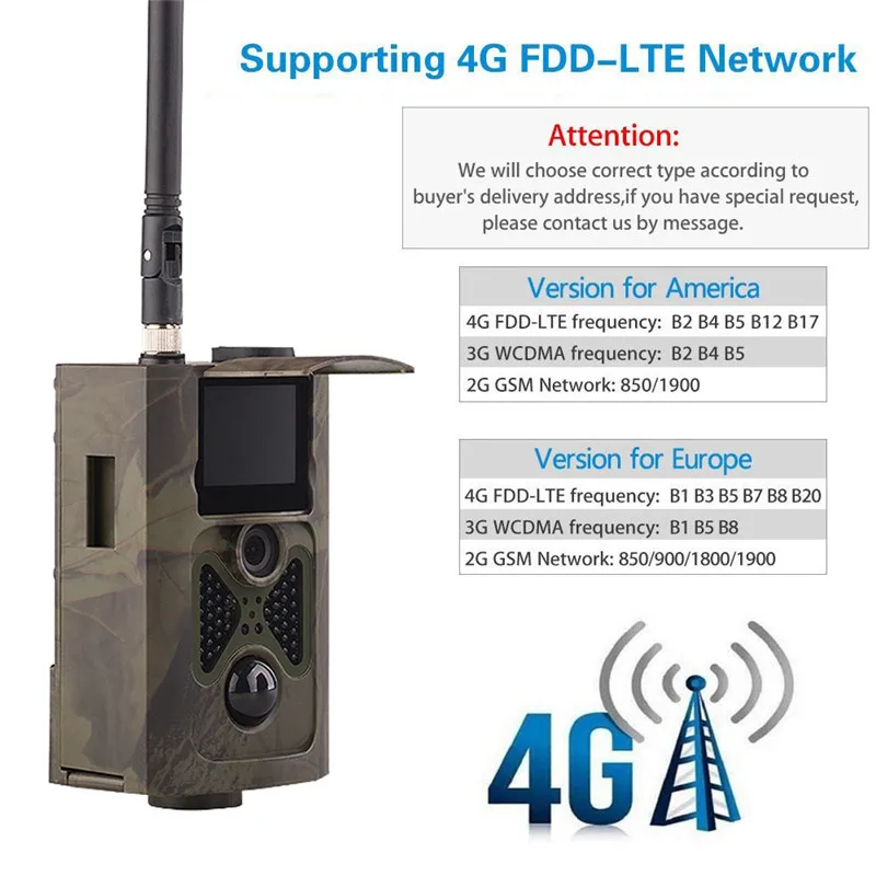 

1PCS HC-550LTE 4G MMS Trail Camera Hunting Waterproof 1080P Night Version Outdoor Capming Hunting Digital Photo Video Waterproof
