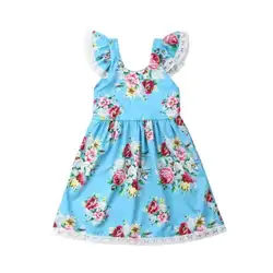 Цветочное кружевное платье-пачка для новорожденных девочек, праздничное платье принцессы на вечерние свадьбу, вечерние платья, От 2 до 7 лет