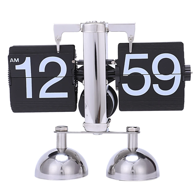 Vintage Retro Flip Clock Scale Modern Digital Auto Page Turning Dual Stand Clocks Home Decor Desk Table Quartz | Дом и сад