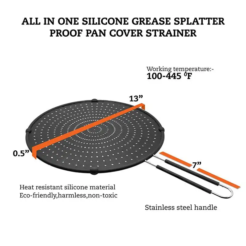 Защита от брызг масла для приготовления пищи и жарки, путем остановки всплеска горячего масла, черный