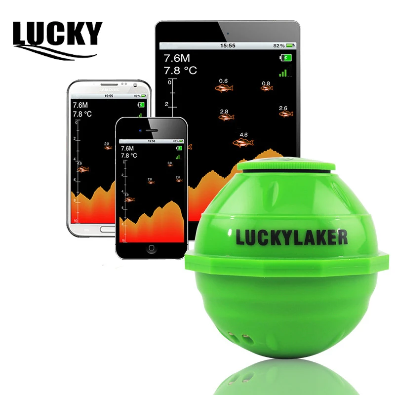 

Lucky FF916 WiFi Wireless Fish Finder Russian Sonar Fish Detector APP Deeper Echo Sounder Bite Alarm for Depth pesca