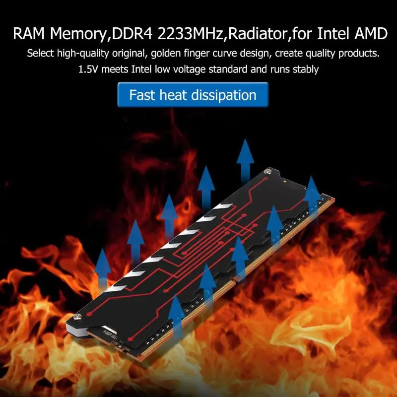 VAKIND JEU RAM mémoire interne 4/8 GB DDR4 2233 MHz Radiateur pour Pc De Bureau ordinateur pc Ordinateur Portable pour Intel AMD - 3