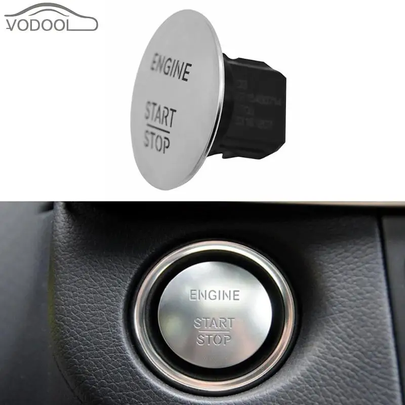 

Car Accessories Keyless Go Start Stop Push Button Engine Ignition Switch Silver For All Benz Models with One-click start switch