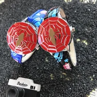 Spiderman Watches Boys Avenger Alliance Animation Cartoon Captain America Children Watch Leather Students Iron man Clock 2