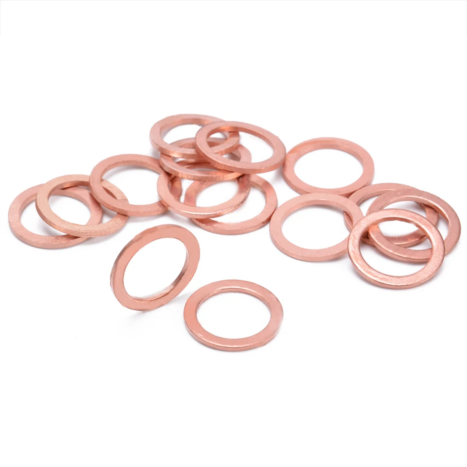 10xM12 12mm Copper Crush Washer Flat Ring ClutchOil Brake Line Seal HoseBanjoT9