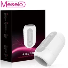 Meselo Hydrodynamic Shock Double Ends Male Masturbator Portable Pussy Oral Vaginal Vibrator Cup Real Vagina Sex Toys for Men