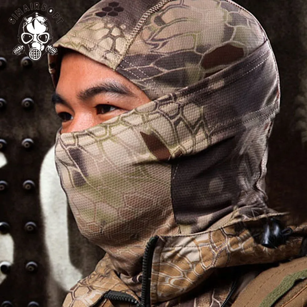 

Rattlesnake Tactical helmet Airsoft Hunting Wargame Breathing Dustproof Face Balaclava Mask Ski Cycling Full Hood