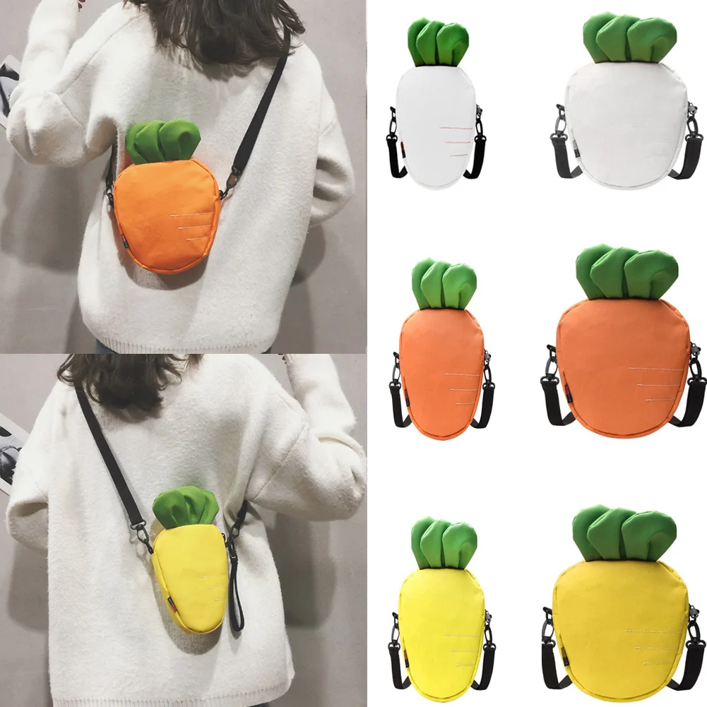 

Fashion Cute Cartoon Carrot Canvas Crossbody Bags for Women 2018 New Women Shoulder Messenger Bag Satchel Lovely Female Handbag