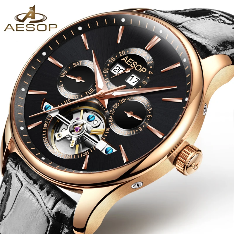 

Aesop Luxury Watch Men Automatic Mechanical Waterproof Wristwatch Male Clock Relogio Masculino Hodinky 2018 New Fashion 9022g