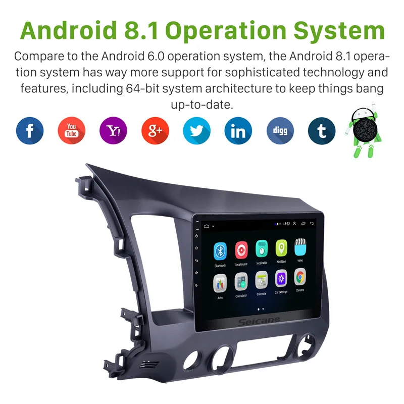 Автомагнитола Seicane мультимедийный плеер 2DIN на Android 9 0 с сенсорным экраном 10 1 дюйма