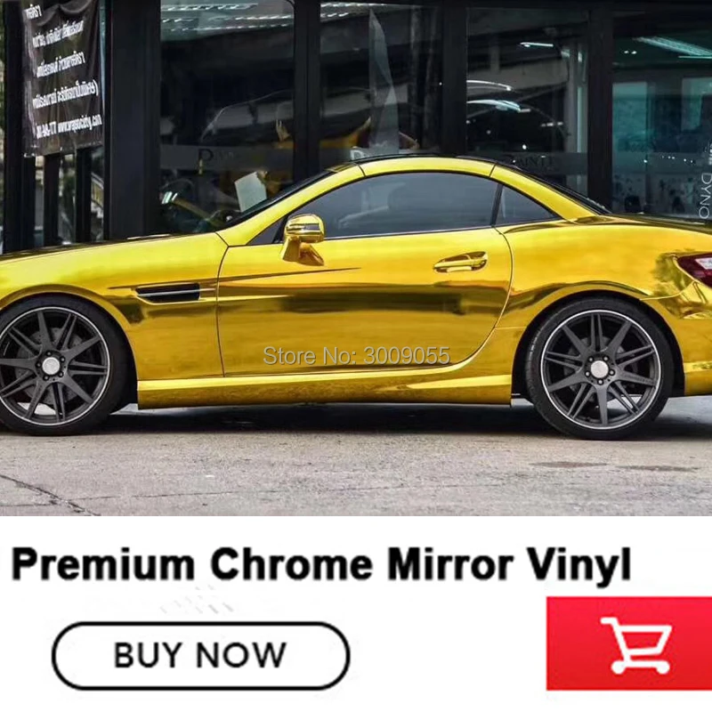 5x65FT OPLARE gold Chrome Vinyl Wrap Film Auto Mirror Vinyl Wrap Film Car Sticker Decal Sheet