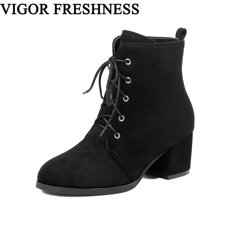 

VIGOR FRESHNESS Shoes Women Winter Boots Warm Ankle Boots Autumn Woman Shoes Dress Fur Warm Boots Spring Shoes Party MY52
