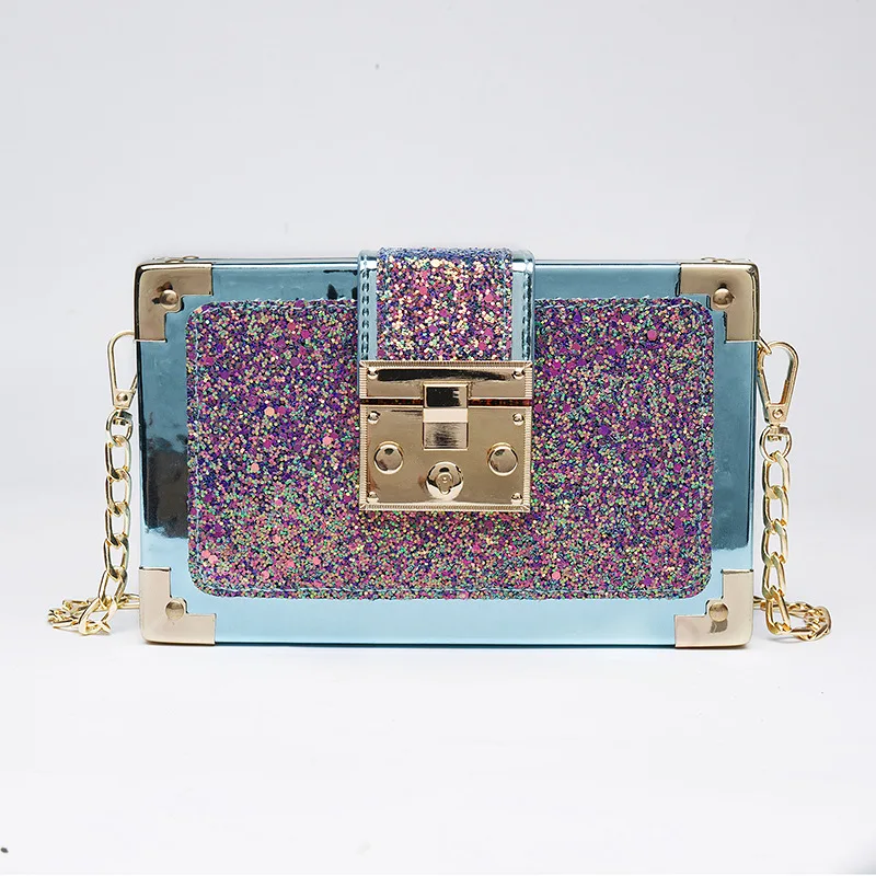 

New Style Handbags Korean-Style Fashion Sequin Small Bags Tide Cool Versatile One-Shoulder Crossbody Bag Charming Chain Bag Fema