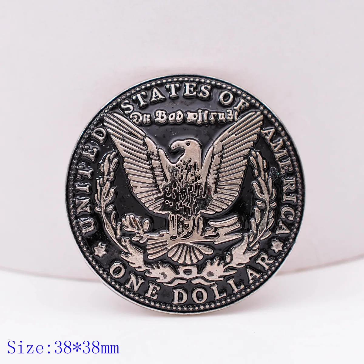 

10X 38X38MM Two-Tone Silver Morgan Dollar Eagle Coin Leathercraft Conchos Screwback1-1/2"