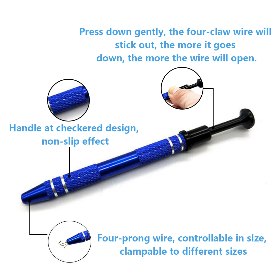 Precision Part Gripper Pick Up Tool Four Claw Hold Tightly for Catcher IC Chip Component Electrician Hand Tools Set Metal Picker