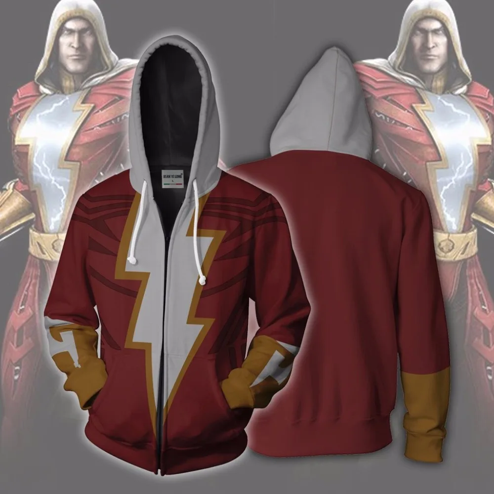 BIANYILONG/Новинка 2018 года толстовки пальто костюм легиона одежда Shazam на молнии с 3D