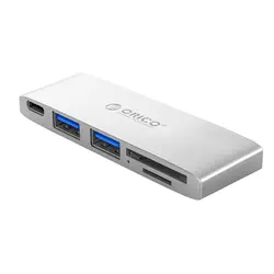 Orico 5 в 1 Алюминиевый сплав 2 Usb 3,0 порта type-C концентратор Usb-C к Tf/Sd кардридер зарядка PD концентратор для Mac/Windows/Linux