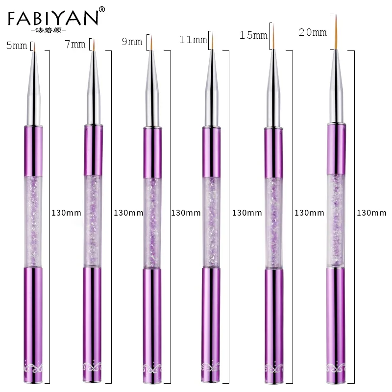 5/7/9/11/15/20 мм линия стразы из акрила ногтей кисть рисования картин цветок ручка инструменты УФ- гель лак о советы кисточки для маникюра