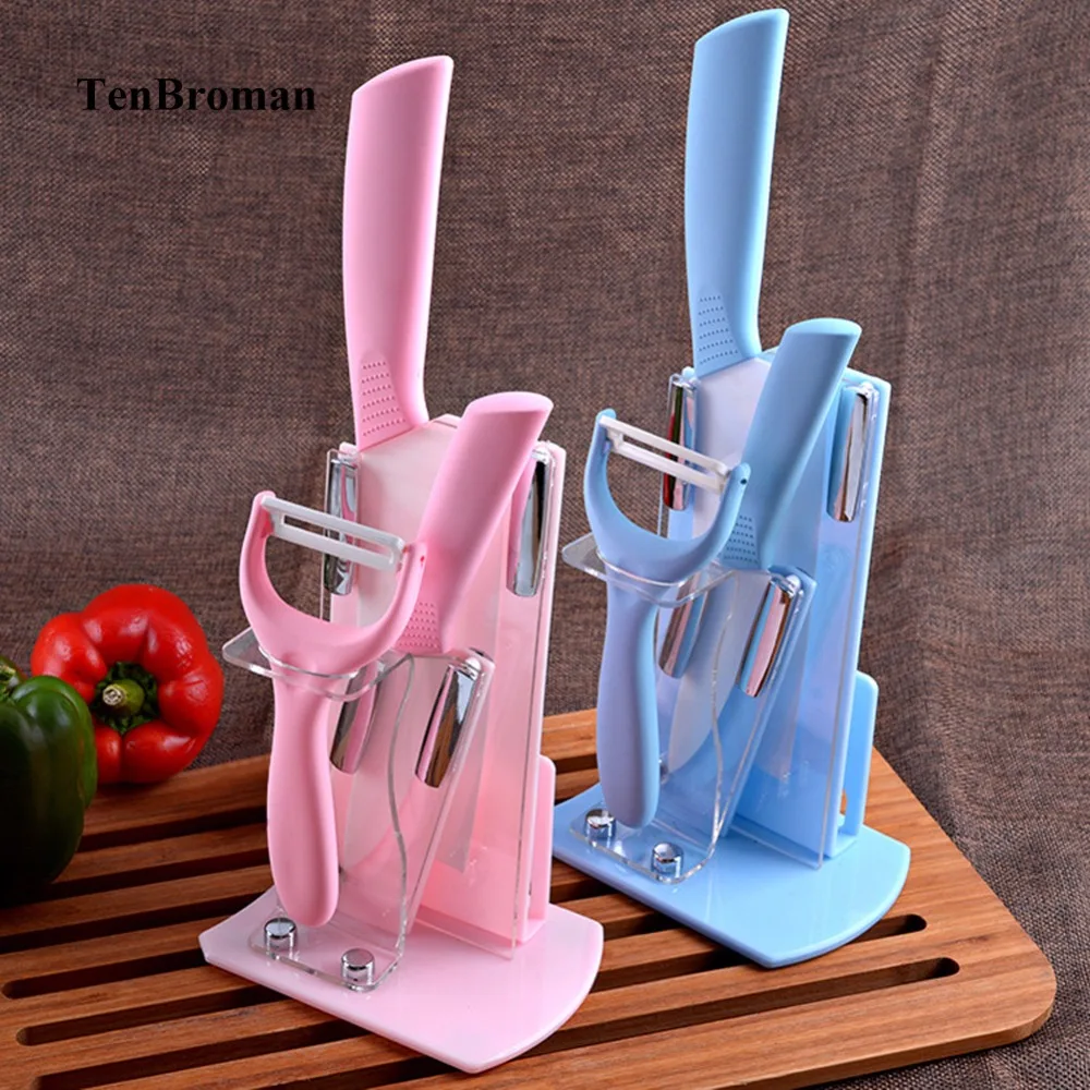 

TENBROMAN Kitchen Knives Ceramic Knives With Holder Multi-Functional Chef Knife White Ceramic Blade