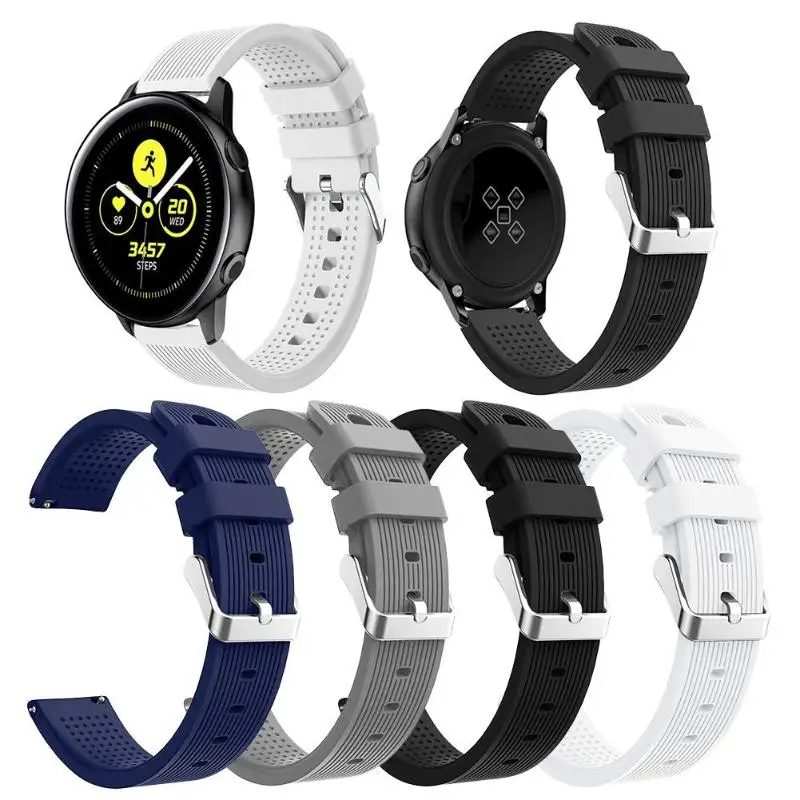 Watchband Bracelet Wrist for Samsung Galaxy Watch Active 20mm Sport Soft Silicone Watchband Bracelet Wrist Strap Replacement Watchband Bracelet Wrist for Samsung Galaxy Watch Active 20mm Sport Soft Silicone Watchband Bracelet Wrist Strap Replacement