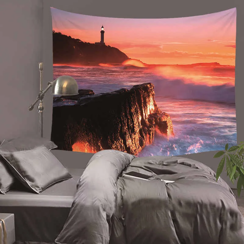 Гобелен Великолепный лесной пейзаж Красивый Wall Art Гобелен 130cmx150cm Европа Гостиная