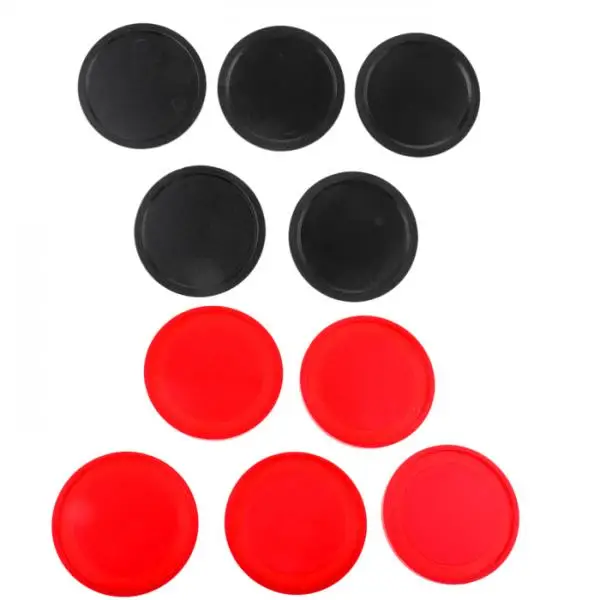 

10 Pieces Air Hockey Pucks For Full Size Air Hockey Tables Red Black 60mm 50mm Replacements Accessories for Air Hockey Games