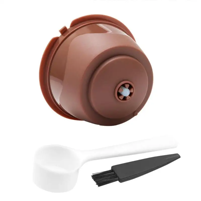 

3pcs/set Plastic Refillable Reusable Coffee Spoon+Coffee Shell+Brush Coffee Filters Capsule Compatible With Nescafe Dolce Gusto