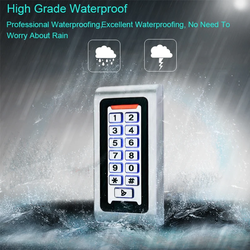 

RFID Door Access Control System IP68 Waterproof Metal Keypad 125KHz Proximity Card Standalone Access Control With 2000 Users