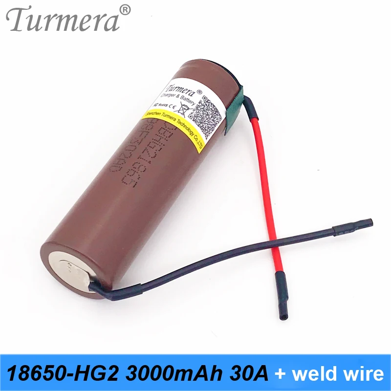 battery 18650 hg2 18650 3000mah battery 30a rechargeable 18650 battery soldering wire for shura screwdriver tool battery Turmera battery 18650 hg2 18650 3000mah battery 30a rechargeable 18650 battery soldering wire for shura screwdriver tool battery Turmera