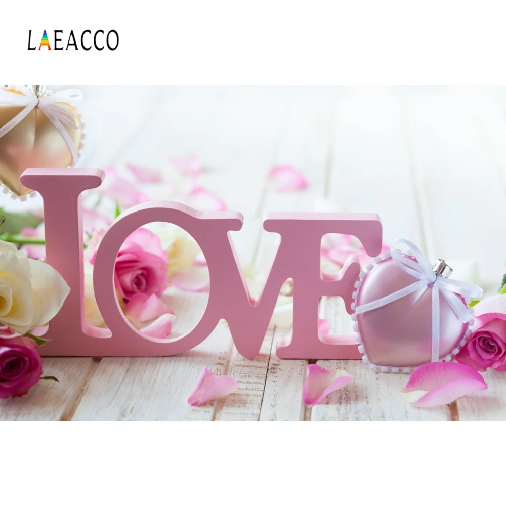 

Laeacco LOVE stereoscopic Typeface Rose Heart Backdrop Photography Backgrounds Customized Photographic Backdrop For Photo Studio