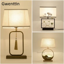 Китайский стиль, Винтажная настольная лампа, светодиодная тканевая подставка, Настольный светильник, Светильники для гостиной, спальни, прикроватной тумбочки, отеля, домашний декор, светильник