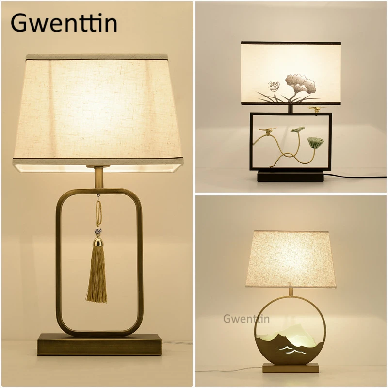Chinese Style Vintage Table Lamp Led Fabric Stand Desk Light Chinese Style Vintage Table Lamp Led Fabric Stand Desk Light