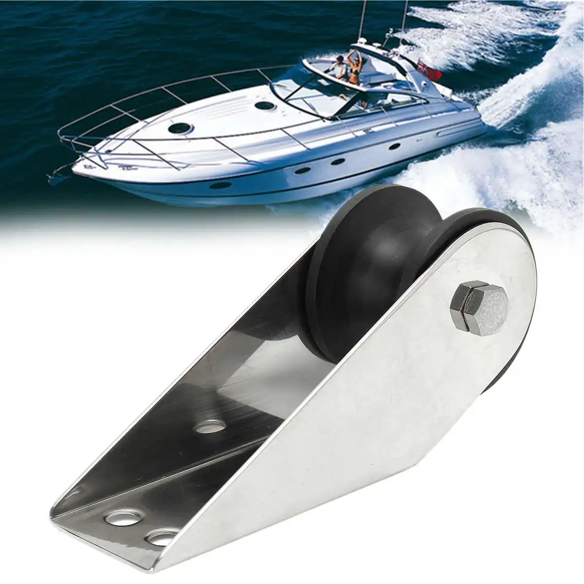 316 Stainless Steel Boat Bow Anchor Rubber Roller For 