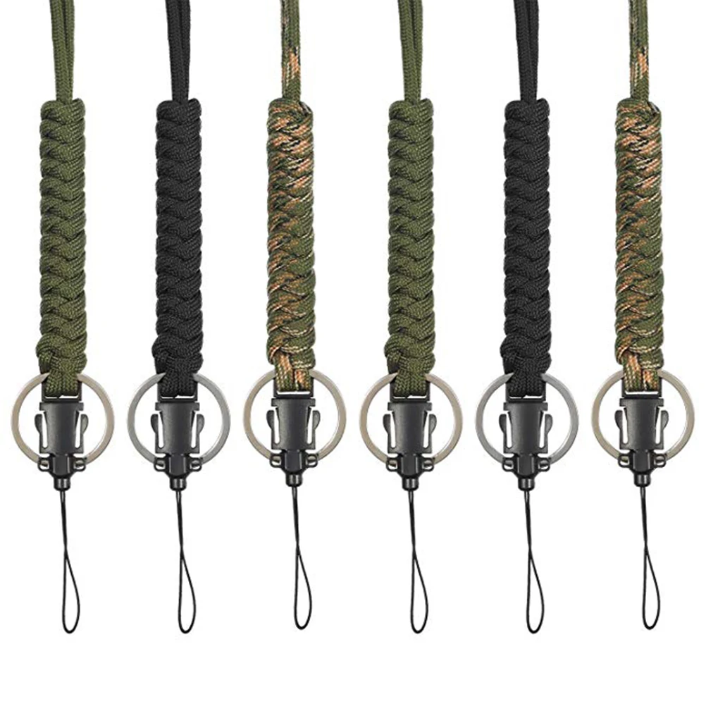 

6PCS Portable Practical Utility Paracord Necklace Rope Waterproof Bag Strap for Camping Keys Flashlights ID Cards Mobile Phones