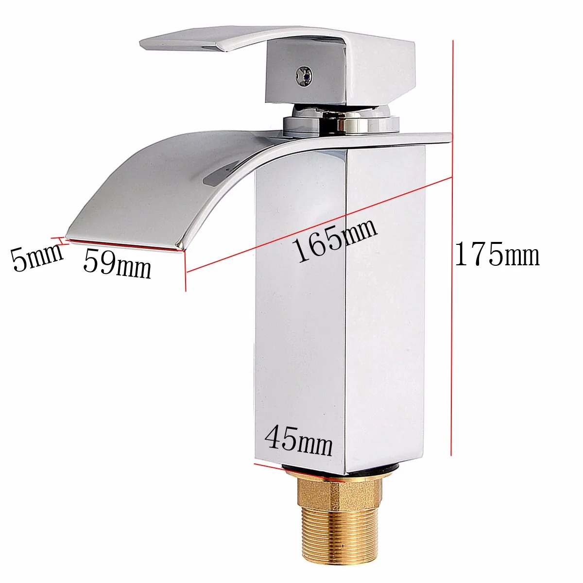 Xueqin Bathroom Waterfall Basin Sink Faucet Chrome Polish Single Handle Single Hole Mixer Tap Deck Mounted Cold And Hot Water