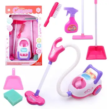 

Children Kids Gift for Children Cleaning Tool Toy Vacuum Cleaner Cleaning Kit Play House Toys Simulated Cleaning Cart Set Toys